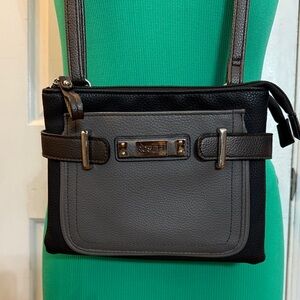 Rosetti Black and Gray Crossbody Bag